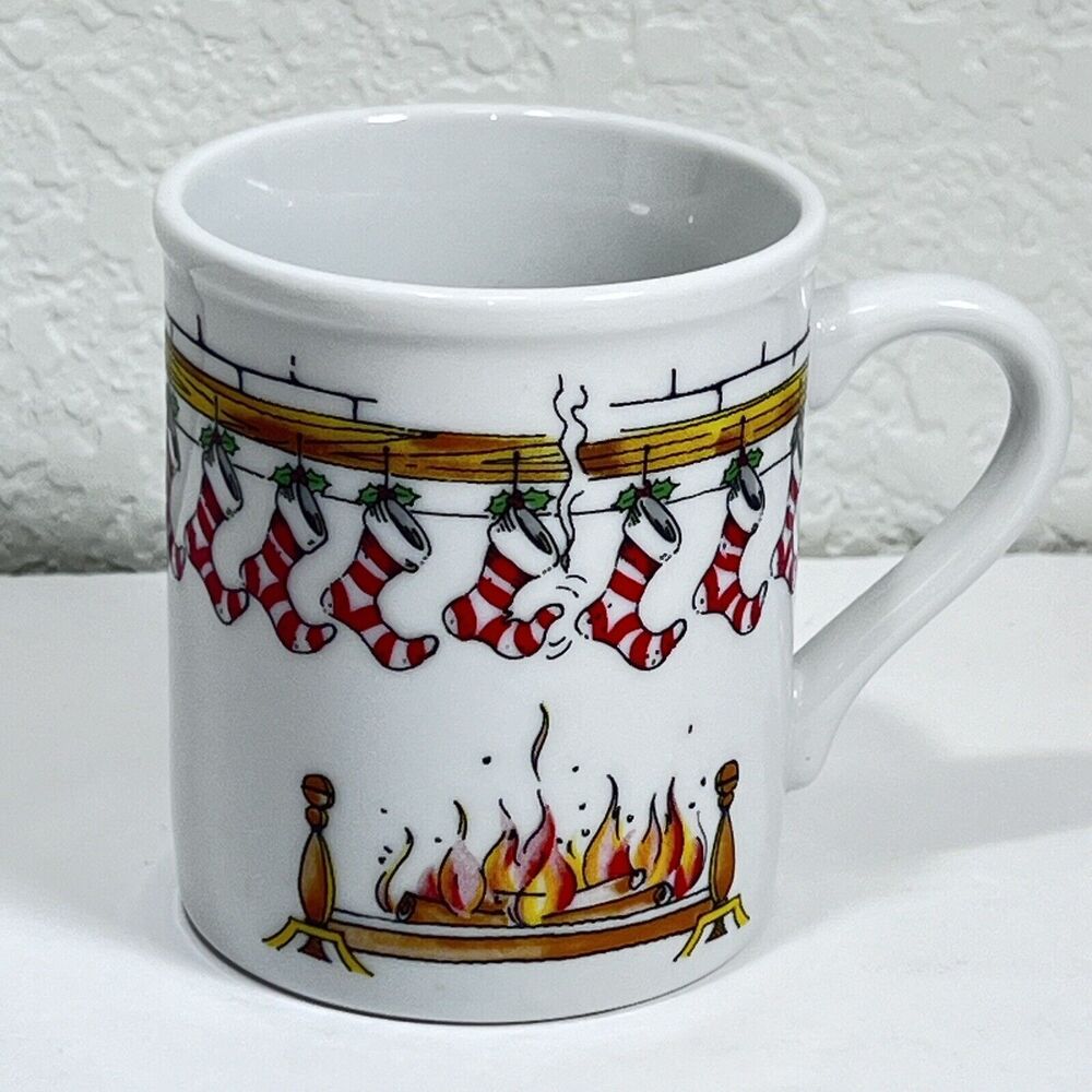 Vintage - The Toscany Collection - Japan - Ceramic Christmas Mug - Stockings